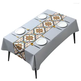 Table Cloth 2024 PVC Tablecloth Waterproof And Oil Disposable National Wind Cloth_Jes655