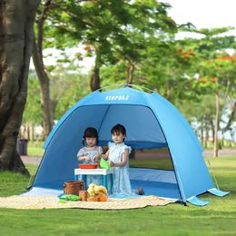 Beach Blue Kids Tents Portable Fully Flexible Set Quickly Family Easy Folding Outdoor Put Up Camping Waterproof 240415