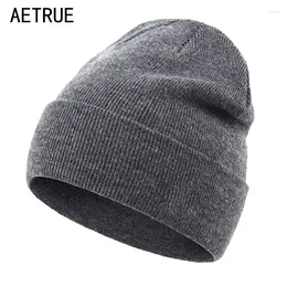 Berets Solid Beanies Hat Women's Knitted Hats For Men Cap Autumn Ski Mask Female Bonnet Skull Skullies Knit Women Winter Beanie