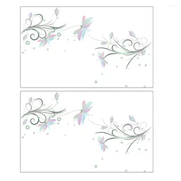 Wallpapers 2 Sheets Adhesive Stickers Fridge Floral Self-adhesive Wall Decal Refrigerator PVC