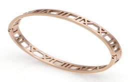 Delicate Hollow Roman Numeral Bracelets Bangles Titanium Steel Love Bangle Fine Jewelry For Women Vacuum Plating Bangle7955103