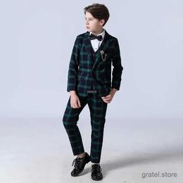 Suits Child Luxurious Tuxedo Dress Costume Children Formal Wedding Suit Flower Boys Kids Jacket Vest Pants 3PCS Party Photograph Set