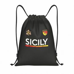 custom Sicilia Soccer Sicily Italy Football Jersey Drawstring Bags for Training Yoga Backpacks Men Italian Sports Gym Sackpack r53t#