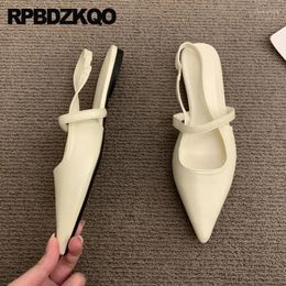 Casual Shoes Ivory Strap Trending Women Mary Jane Slingback Flats Solid 2024 Latest Japanese Sandals Pointed Toe Comfortable Spring