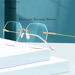 Sunglasses Men Women Super Flex Spectacles and Light Memory Metal Rimless Eyeglasses Frames gafas Y240416