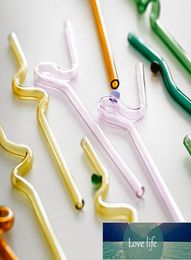 Bar Tools Long Rainbow Coloured Curved Reusable Replacement Straws Glass Straws for Smoothie Milkshakes Tea Juice Cocktail Drinkis 8944310