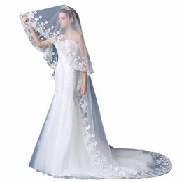real 2018 new Bridal Veil White/Ivory Lg Wedding Veil Mantilla Wedding Accories Veu De Noiva With Lace Frs beadwork e3SZ#