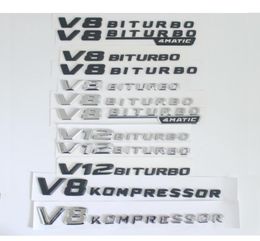 Fender Sides Letters V8 V12 BITURBO 4MATIC KOMPRESSOR TURBO Badge Emblem Emblems Badges for Mercedes Benz AMG4571407