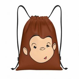 mkey Curious George Drawstring Bags Women Men Portable Sports Gym Sackpack Shop Storage Backpacks g1dY#