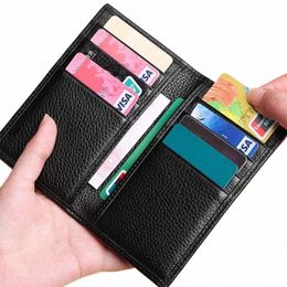 men Mini Portable Super Slim Wallet PU Leather Credit Card Wallet Purse Card Holders for Dad Wallet Thin Small Short Wallets 40Zz#