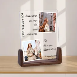 Frames Customized Walnut Frame With Pos For Friend Personalized Picture Unique Birthday Gifts Woman Sister