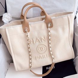 Designer bag large capacity tote Beach Bags Luxury handbags purse Shop travel Shoulder cc Bag Women's mens pearl chain bag bucket fashion crossbody travel clutch bag