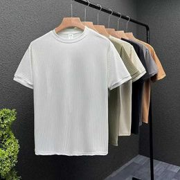 Men's T-Shirts Summer Men Quick Dry Short Slve Sport T Shirt Ice Silk Casual Slim Solid Color Simple Thin Breathable Light Tops H240506