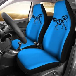 Car Seat Covers Horse Silhouette Blue 211602 Pack Of 2 Universal Front Protective Cover