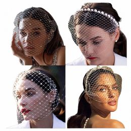 topqueen VA12 Mini Wedding Veil Multiple Styles Birdcage Veil with Rhinestes Detachable Blusher Bachelorette Party Accories t10f#