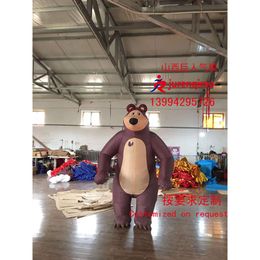 Mascot Costumes Bear and Little Girl Suit Cartoon Action Figure Iatable Man Wearing Walking Model