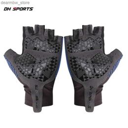 Cycling Gloves Non-slip Half Finger Cycling Gloves Men Wear-resisting Palm Thickened GEL Shock Absorbing Summer Lycra Breathab for Bicyc L48