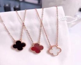 fashion Jewellery pendants necklaces Choker charm bulk Four Leaf Clover Pendant Necklace Stainless steel motherofpearl ladies and 4136789