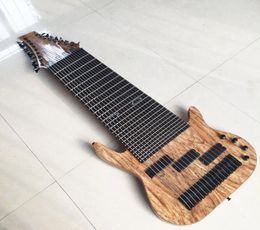 Custom Shop 17 Strings Natural Wood Electric Bass Guitar One Piece Body Bass Black Hardware China Electric Bass Guitar 6913859