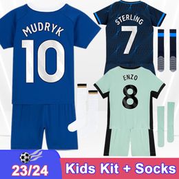 23 24 STERLING T.SILVA Kids Kit Soccer Jerseys CHALOBAH ENZO FOFANA NKUNKU Home Away 3rd Child Suit Football Shirt Short Sleeve Uniforms