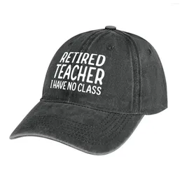 Berets Retired Teacher I Have No Class Cowboy Hat Vintage Custom Thermal Visor Designer Man Women's