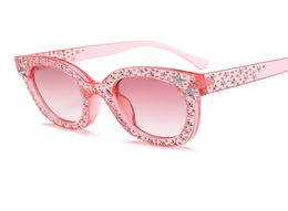 2018 Oversized Pink Crystal Embellished Sunglasses Men Women Retro Vintage Big Square Frame Sun Glasses Shades UV400 L629849108