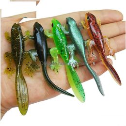 Soft Bait Lures Frog Tadpole 8Cm/3.6G Fishing Lure Toads Artificial Sile Baits For Bass Drop Delivery Dhses