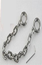 Latest Male Female Stainless Steel Bondage Toe Cuff Fetter Shackles Restraint Chain Locking Device Adult BDSM Product Sex Toy7196164