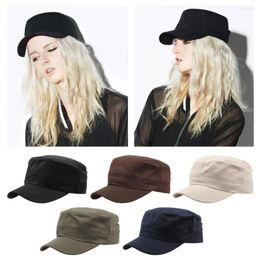 Ball Caps Breathable Summer Sunscreen Adjustable Women Men Flat Top Bone Cap Military Cadet Hat