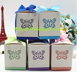 100 PiecesLot Butterfly Laser cut favor box For Baby birthday Party Decoration gift box and Baby shower favor boxes8231203