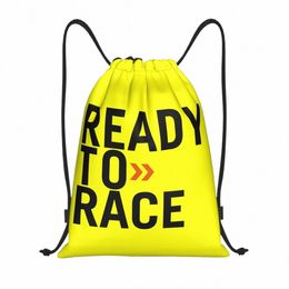 ready To Race Drawstring Bag Women Men Portable Sports Gym Sackpack Racing Sport Motorcycle Rider Training Backpacks Z27P#