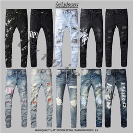 Amr jeans gocciolare jeans maschi pantaloni designer jeans slim fit jeans usa gocciolando pantaloni motociclistici hiphop strappato pantaloni da uomo jeans y2k jeans jeans magro