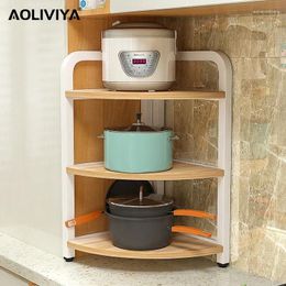 Kitchen Storage SH AOLIVIYA Corner Rack Pot Triangular Floor Multi-layer Fan-shaped Multi-functional Seasoning Kitchenware