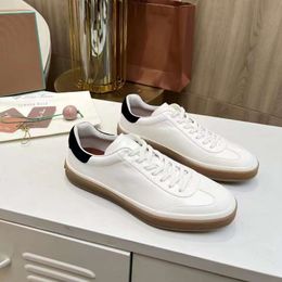 Lace Up Small White Colour Matching L * P German Training Genuine Leather Smiling Face Thick Sole Single Casual Board Running Shoes Men's