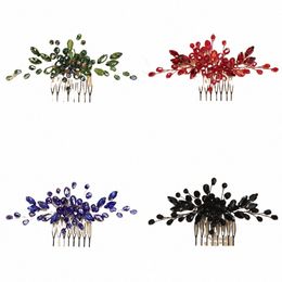 11colors Crytsal Wedding Hair Comb Women Handmade Bridal Headpiece Rhineste Bride Head Accories Jewelry Sier Headdr 46eB#