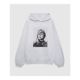 Womens Hoodies Sweatshirts Designer Harvey Women Grey Fleece Hooded Sweater Print Cotton Loose Plover Drop Delivery Apparel Clothing Otvy7