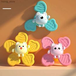 1pc Baby Bath Toys Funny Bathing Sucker Spinner Suction Cup Cartoon Rattles Fidget Educational Toys For Children Boys Gift Y240504