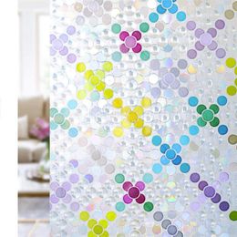 Window Stickers Tint 3D Crystal Colored Decorative Film Privacy Stained Glass Removable Self Adhesive Sticker Static