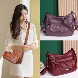 Shoulder Bags Women's Designer Luxury Handbag 2024 Fashion High Quality Soft Leather Women Handbags Multi-pocket Messenger Bag