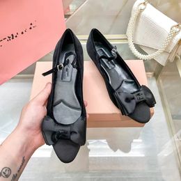 Luxury Bow velvet Round-toe women's ballet high heel shoes strap boat designer shoes bottom comfortable retro elastic band Shallow Mouth Single Shoe