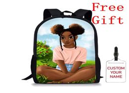 Backpack Afro Black Girls African Cartoon School Bags For Kids Children Mochila Escolar Big Capacity Teenagers Book Satchel3582215