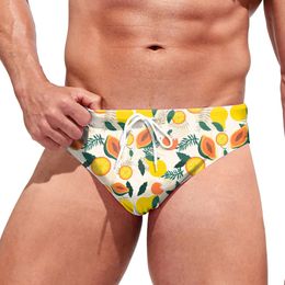 Mens Triangle Swimsuit Trunks Fashion Leisure Hawaii Soft And Comfortable Swimming Springs Summer Homme Maillot De Bain 240416