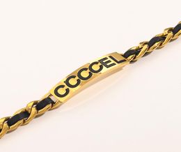 New Style Classic Bracelets Brand Designer Women Letter Bangle 18K Gold Plated Stainless Steel Flower Crystal Lovers Gift Wristban1448952