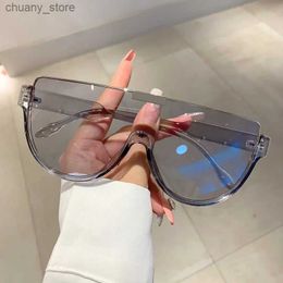 Sunglasses Vintage Semi-round Sunglasses Women Fashion Oversized Outdoor Cycling Goggle Shades Ins Trending 2023 New Design UV400 Eyewear Y240416