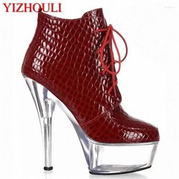 Dance Shoes Gladiator Ankle Boots With 6 Inch Heels For Dinner Catwalk 15 Cm Model Stage Performance