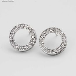 Top Grade Carter Original Designer Earrings for Women S925 Silver Needle Cake Full Necklace Round Ring Elegance with Original Brand Logo