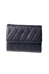 Top Tier Quality Womens Bag Wallets 195cm Luxury Designer Purses Calfskin Caviar Card Holder Genuine Leather Quilted Flap Coin Pu4400868