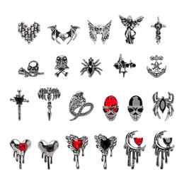 Alloy Skull Nail Charms Retro Halloween Decals Ornaments 3D Ghost Sier Classic Jewellery Nails Art Design Manicure Accessories