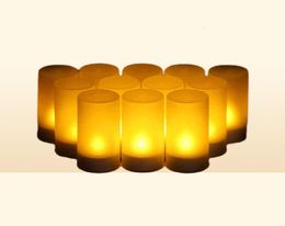 USB Rechargeable Led Candles With Flickering Flame Flameless Led Candles Home Decoration Christmas Tealight Candle Lights H12229551951