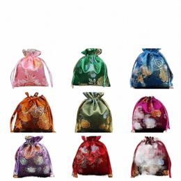 chinese Style Retro Embroidery Fr Drawstring Sugar Bag Fr Handbag Gift Bag Ethnic Style Jewelry Storage Bag Coin Purse m8zR#